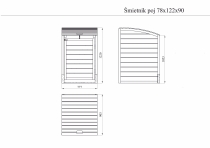 Wymiary wiaty śmietnikowej na rysunku technicznym