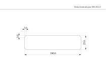 Wymiary deski łaty 200 x 20 x 2,5 cm