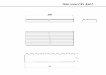 Wymiary deski tarasowej: 200 x 14,6 x 2,6 cm