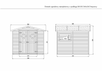 Rysunek techniczny domku MAXI w kolorze brązowym