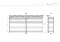 Wymiary podwójnej wiaty na drewno XL o pojemności 4,2 m3
