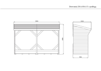 Wymiary drewutni: 185 x 281 x 113 cm (w/s/g)