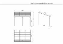 Wymiary wiaty garażowej przyściennej: 400 cm długości