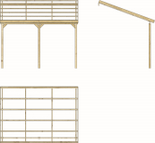 Drewniana konstrukcja przyścienna: na garaż lub taras