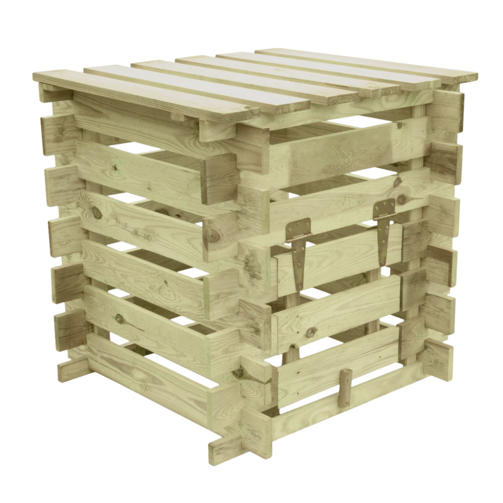 Kompostownik Drewniany 500 M 80x82x80 Z Klapa I Drzwiami Wooder