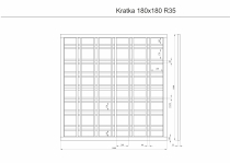 Kratka ogrodowa szara o wymiarach 180 cm wysokości i 180 cm długości