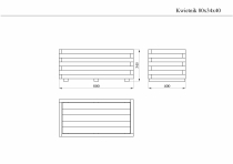 Rysunek techniczny donicy 34x80x40 cm