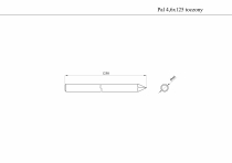 Paliki 125 cm x 4,6 cm - rysunek z wymiarami i przekrojem