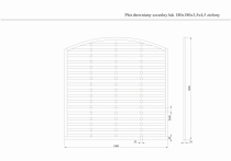 Płot drewniany szczelny łuk 180x180x3,5x4,5