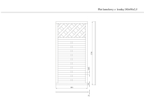 Rysunek techniczny płotu lamelowego z ażurowym wzorem 180x90