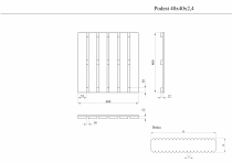 Konstrukcja i wymiary podestu 40 x 40 cm na rysunku technicznym