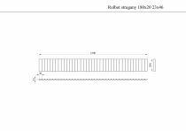 Rysunek techniczny rollbordera brązowego 180 x 20 cm