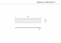 Płotek rabatowy brązowy o długości 200 cm - rysunek techniczny