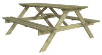 Stół drewniany z ławkami - idealny do ogrodu lub na działkę