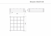 Rysunek techniczny warzywnika drewnianego