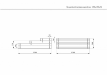 Wymiary warzywnika na zioła - rysunek